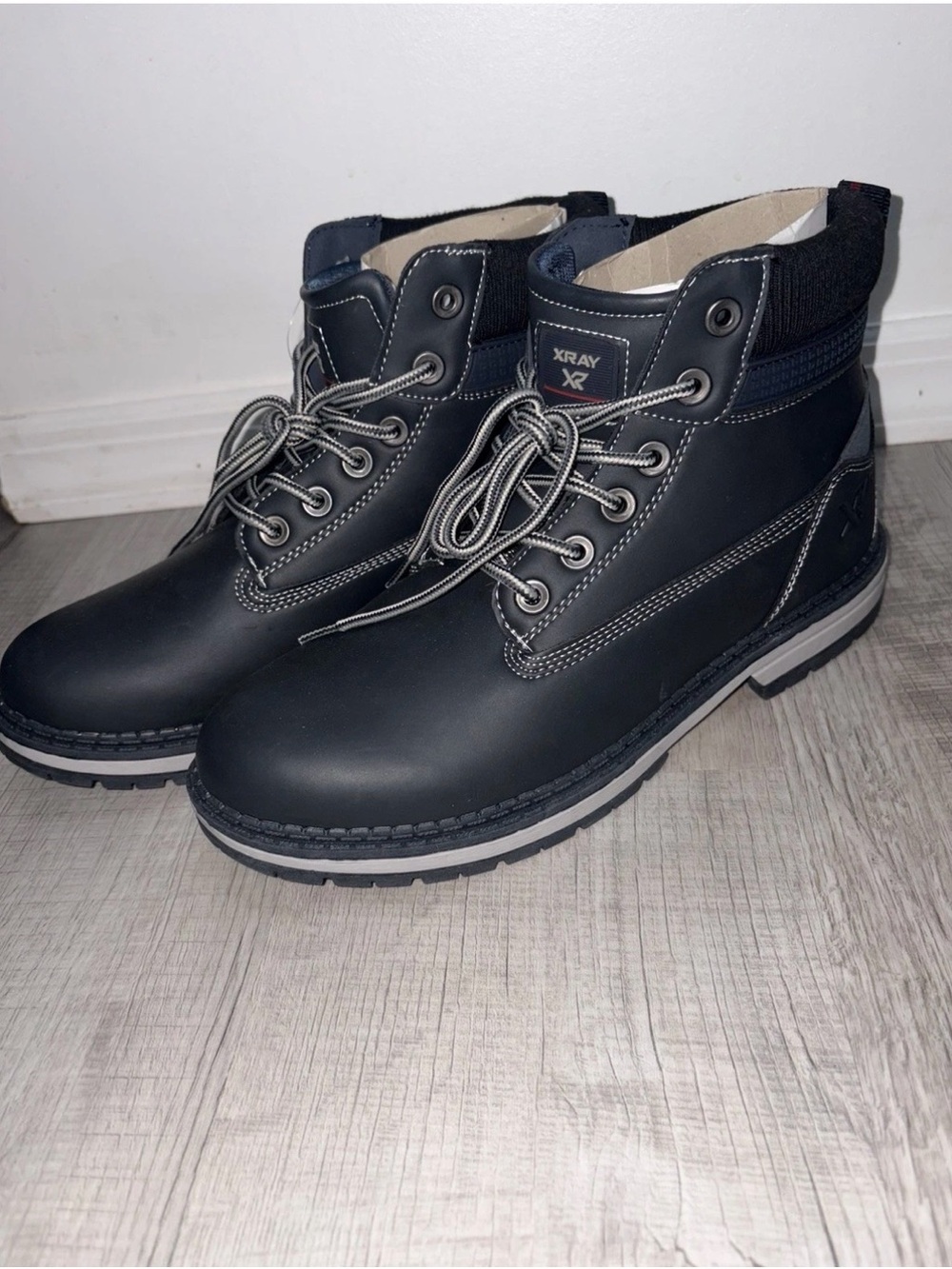 XRAY Men’s Navy Blue Lace-Up Ankle Boots